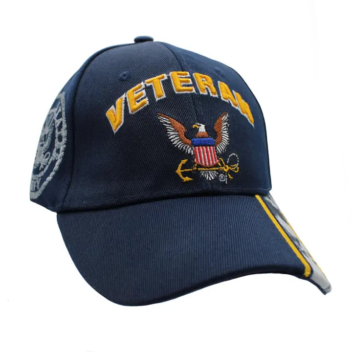 Veteran Navy Logo Emblem Shadow Cap Navy Blue