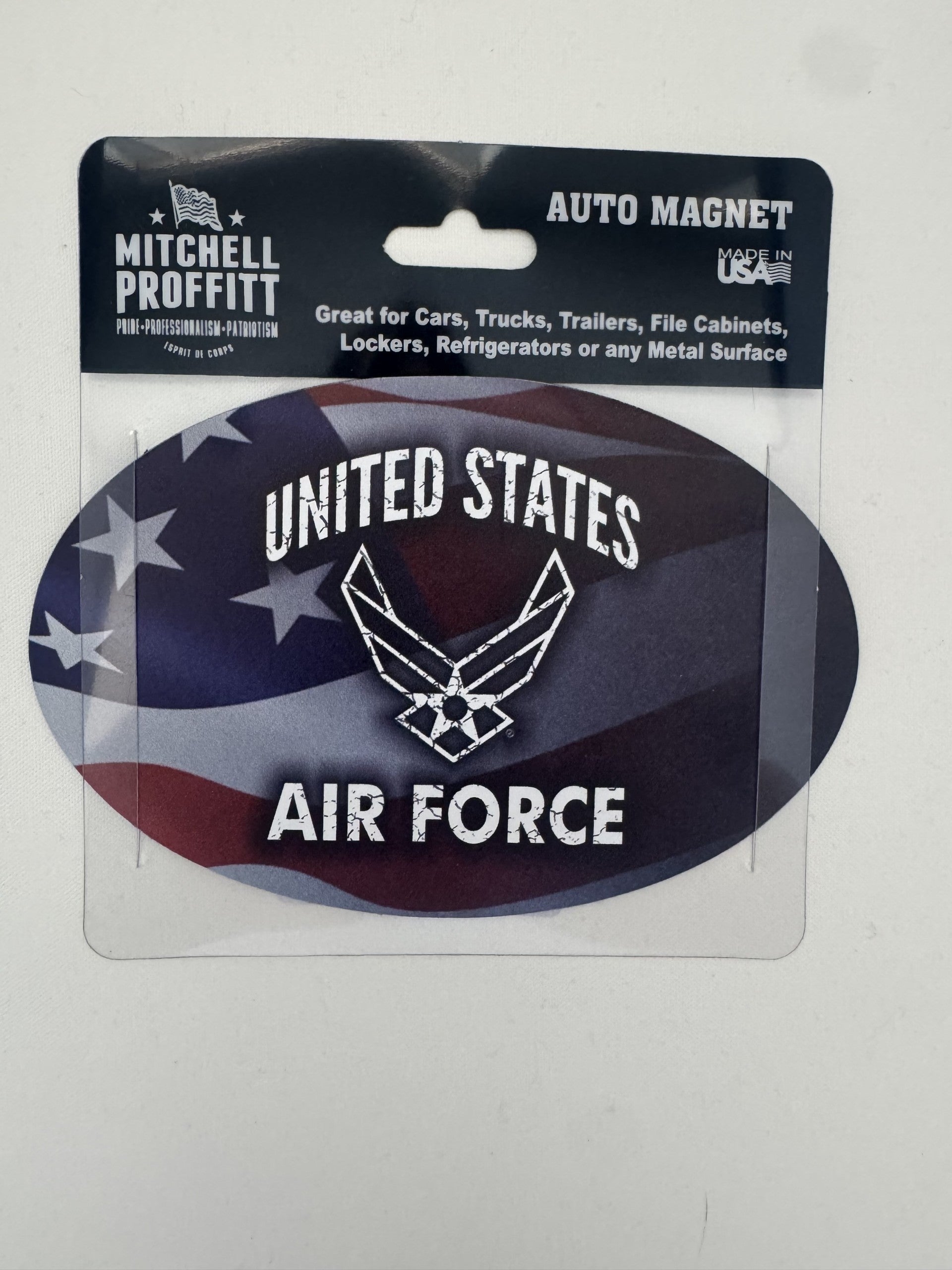 Oval US Air Force with Flag Auto Magnet