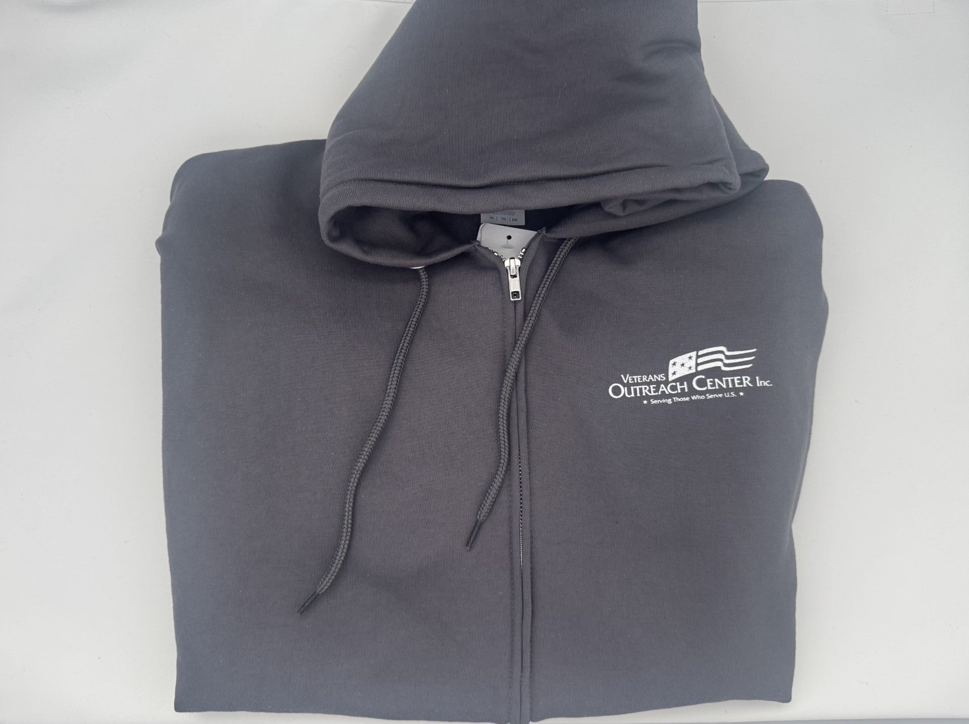 Zip-Up Gray Hoodie with VOC Logo