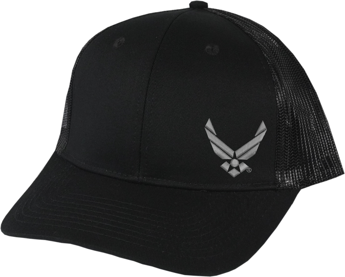 Air Force Symbol on LEFT Snapback Trucker Cap