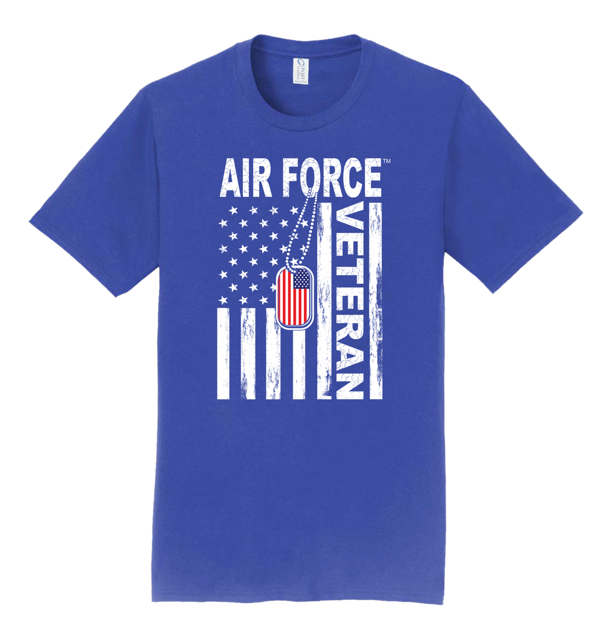 Air Force Veteran American Flag Royal T-Shirt(LG)