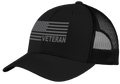 American Flag Veteran on Black Structured Cap