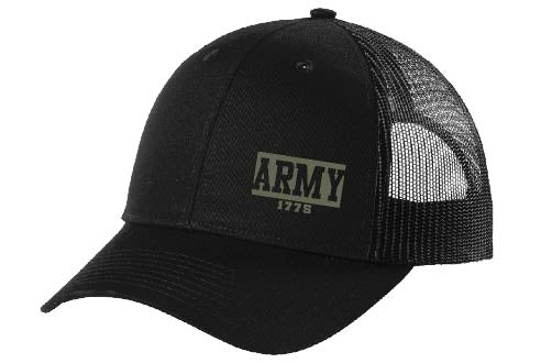 Army 1775 Black Snapback Trucker Cap