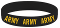 Army Text Yellow Imprint on Blk Bracelet