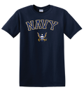 Navy Heat Transfer on Blue T-Shirt(M)