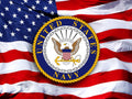 Sm Magnet -American Flag Navy Crest
