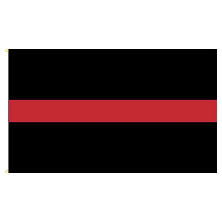 Black and White American Flag with Thin Red Line Nylon Flag 2x3'