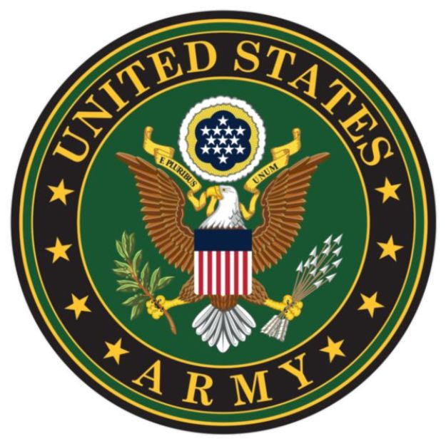 United States Army Crest 3.75 Round Tuff