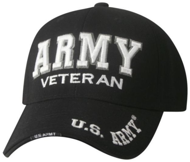 US Army Veteran 3-D Foam on Black Ball Cap