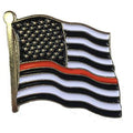 Thin Red Line Flag on 1" Lapel Pin
