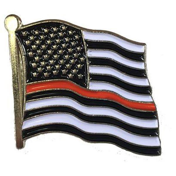 Thin Red Line Flag on 1" Lapel Pin