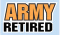 Mylar Decal -Army Retired 5.125"x2.9375"
