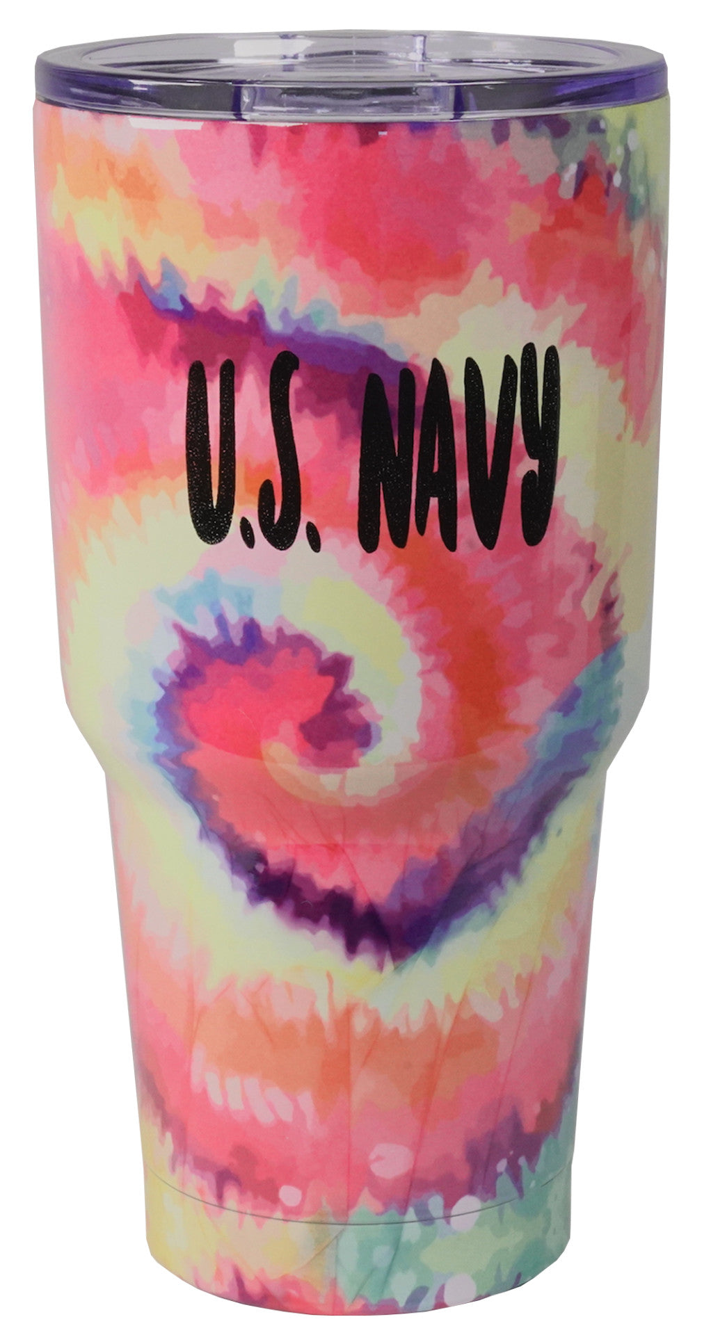 Navy Pink Tie Dye Tumbler