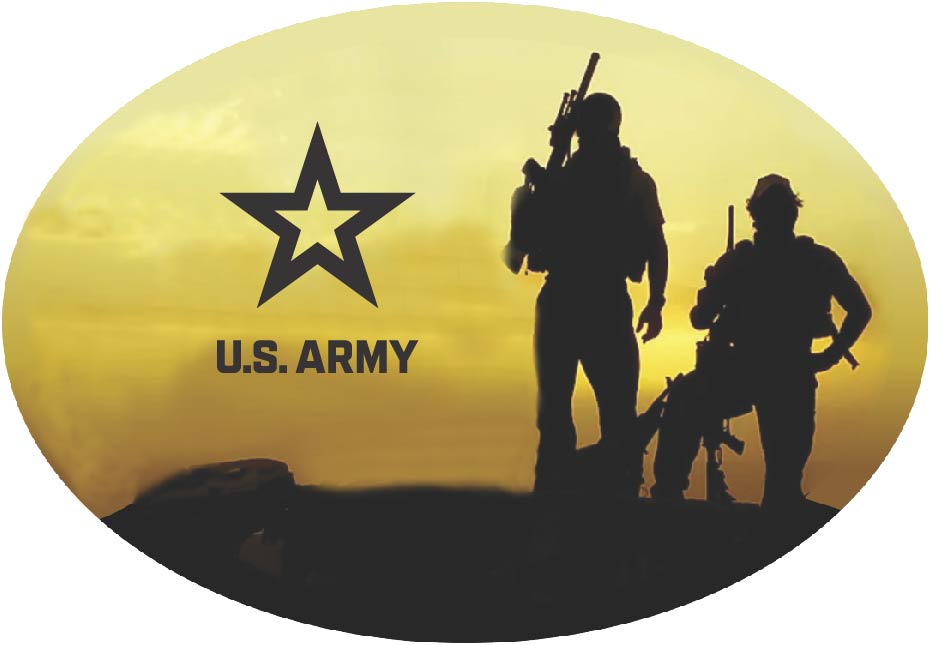 Oval Army Magnet w/Army Star and Soldiers