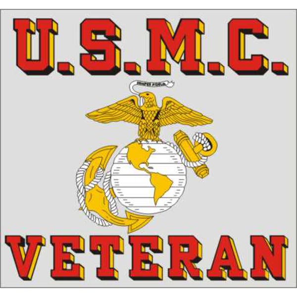USMC Veteran Decal 3.75"x3.5"