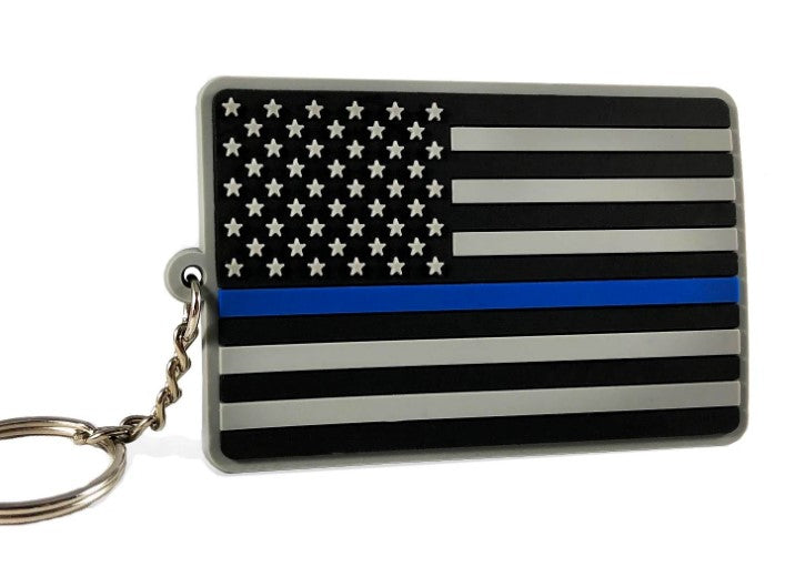 Thin Blue Line Flag Keychain