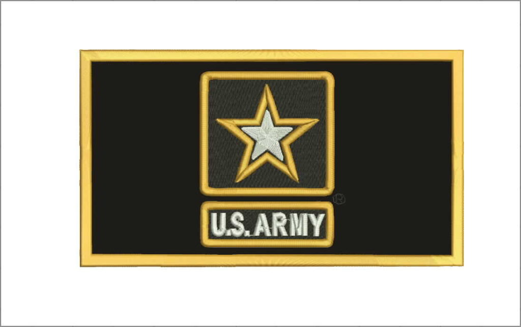 Black Army w/Star w/Hook Back Hat Patch