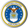 Silver Reflective Sticker United States Air Force Crest 3" Round