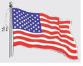 Wavy American Flag 5.75"x4.25" Decal