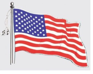Wavy American Flag 5.75"x4.25" Decal