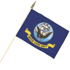 12x18" US Navy No Fray, 30" wood dowel & Spear