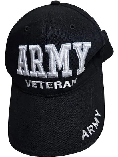 US Army Veteran 3-D Foam on Black Ball Cap