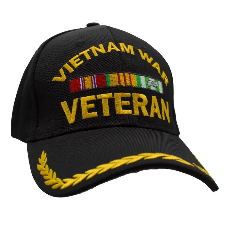 Vietnam War Veteran Arch with Wreath Cap Black