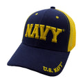 Navy Block Letter Trucker Hat Navy/Blue/Gold