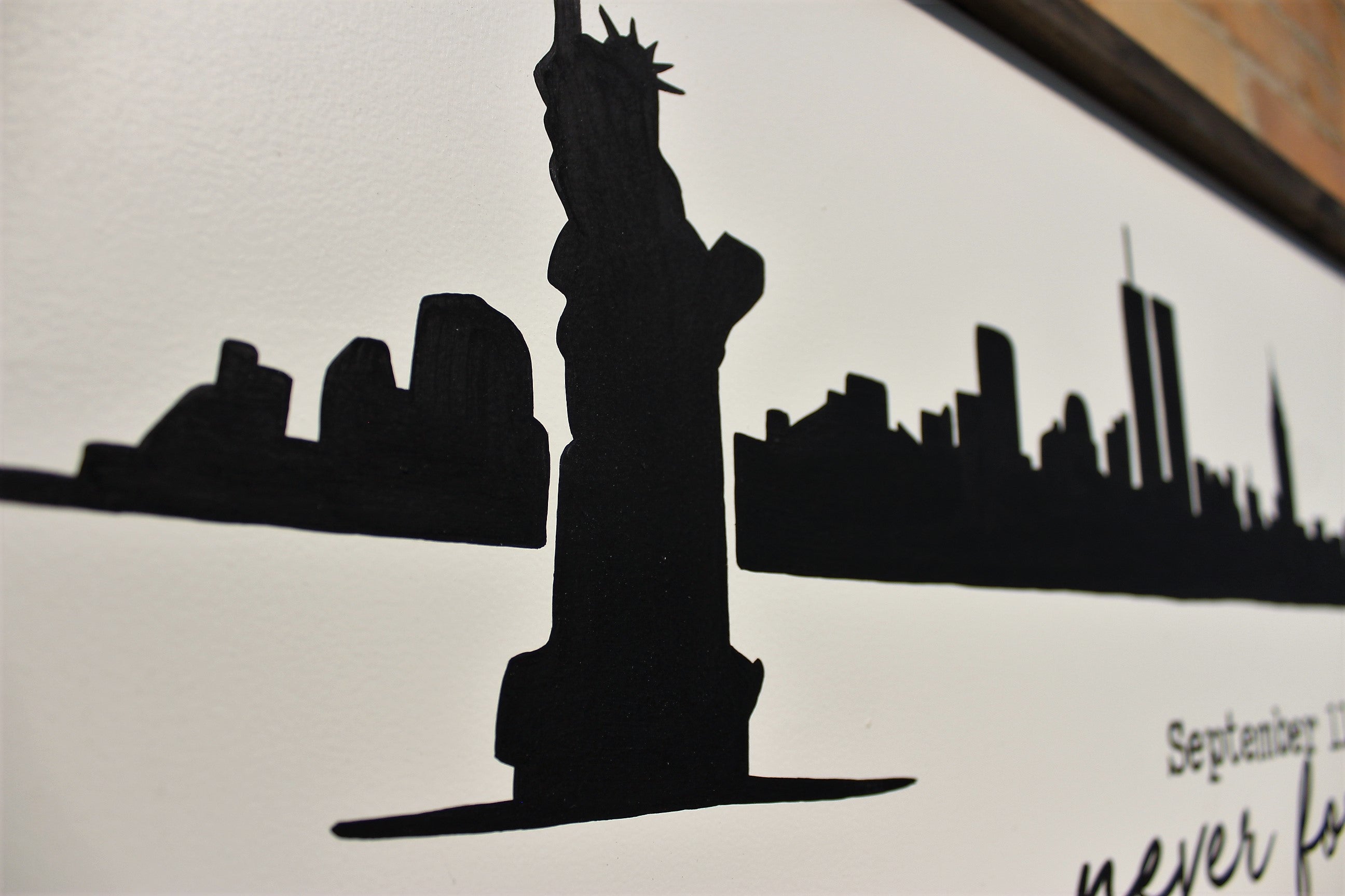 9/11 NYC Skyline Wooden Sign