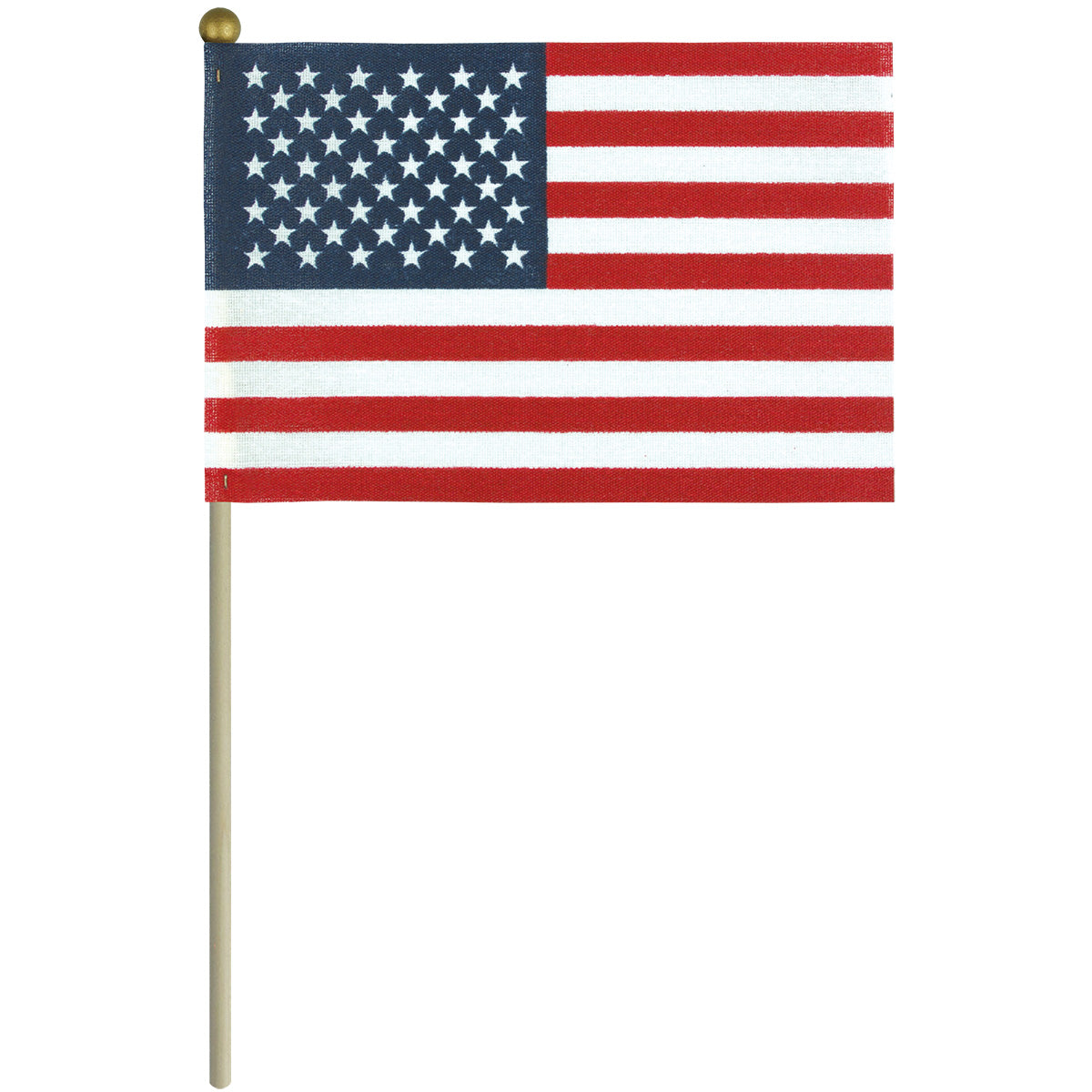 USA No Fray with Gold Ball Top Stick Flag