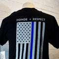 Thin Blue Line Double Sided Honor Respect T-Shirt
