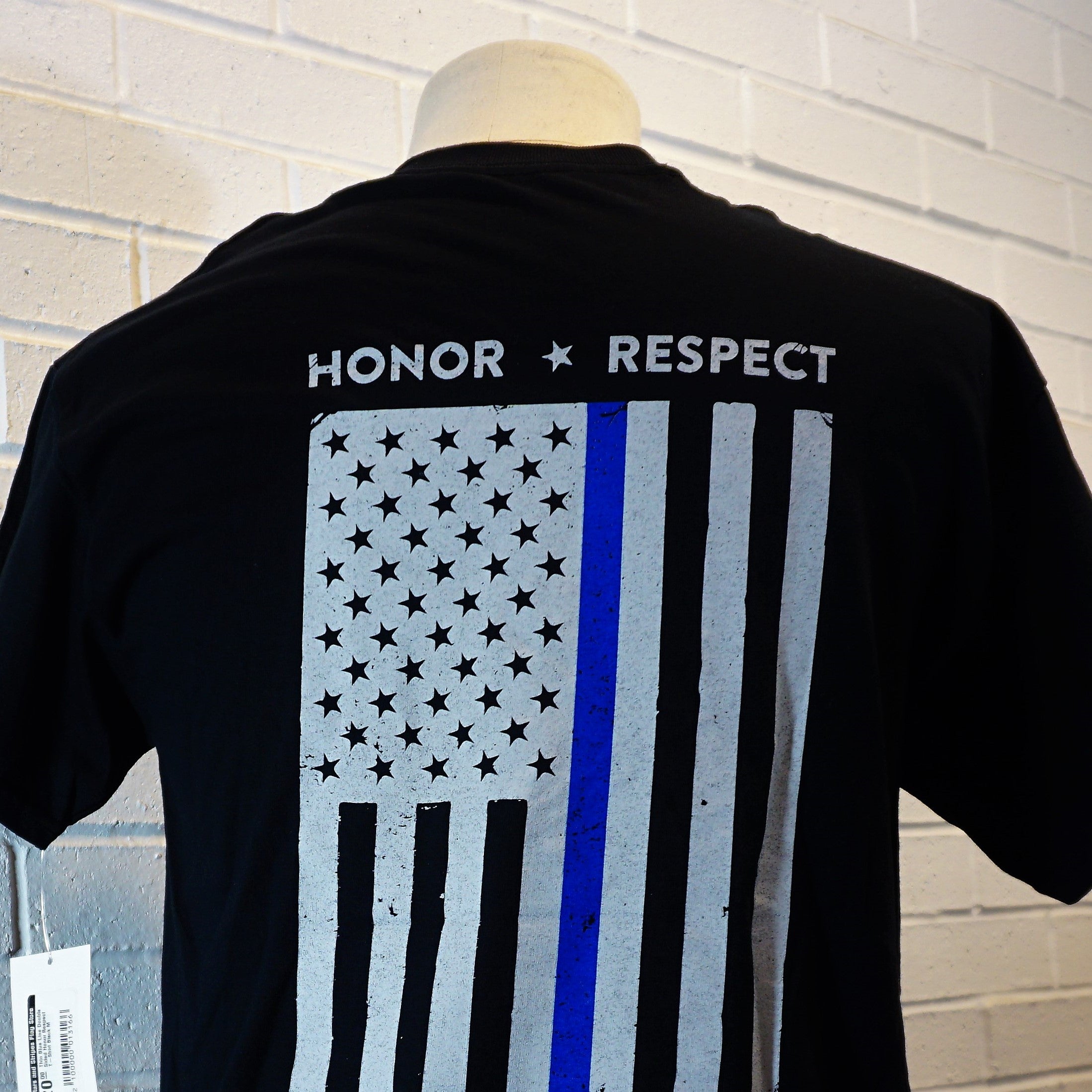 Thin Blue Line Double Sided Honor Respect T-Shirt