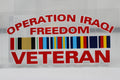 Operation Iraqi Freedom Veteran w/ OIF and GWOT Expeditionary Ribbons 5.25'' X 2.5'' Decal