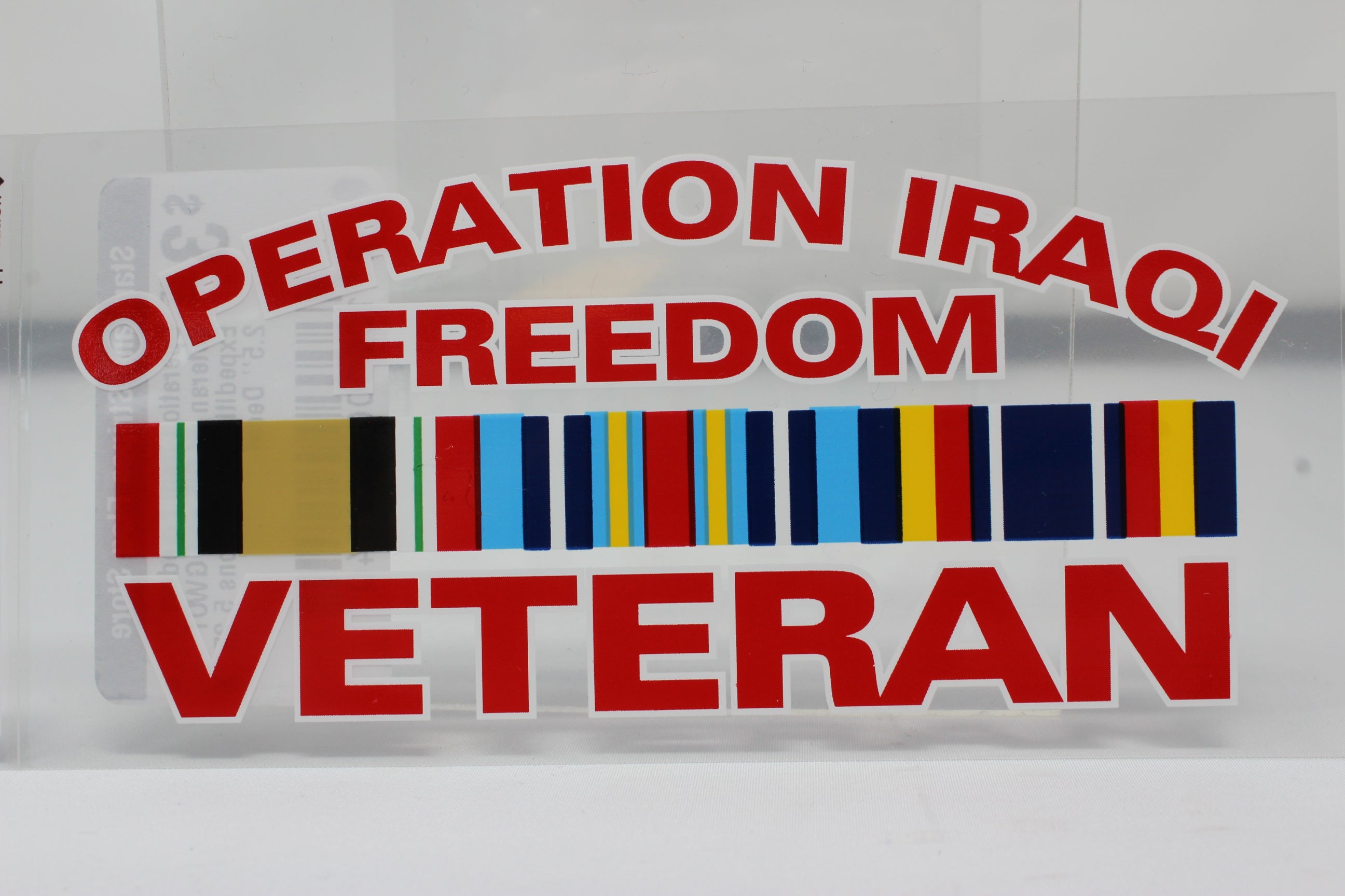 Operation Iraqi Freedom Veteran w/ OIF and GWOT Expeditionary Ribbons 5.25'' X 2.5'' Decal
