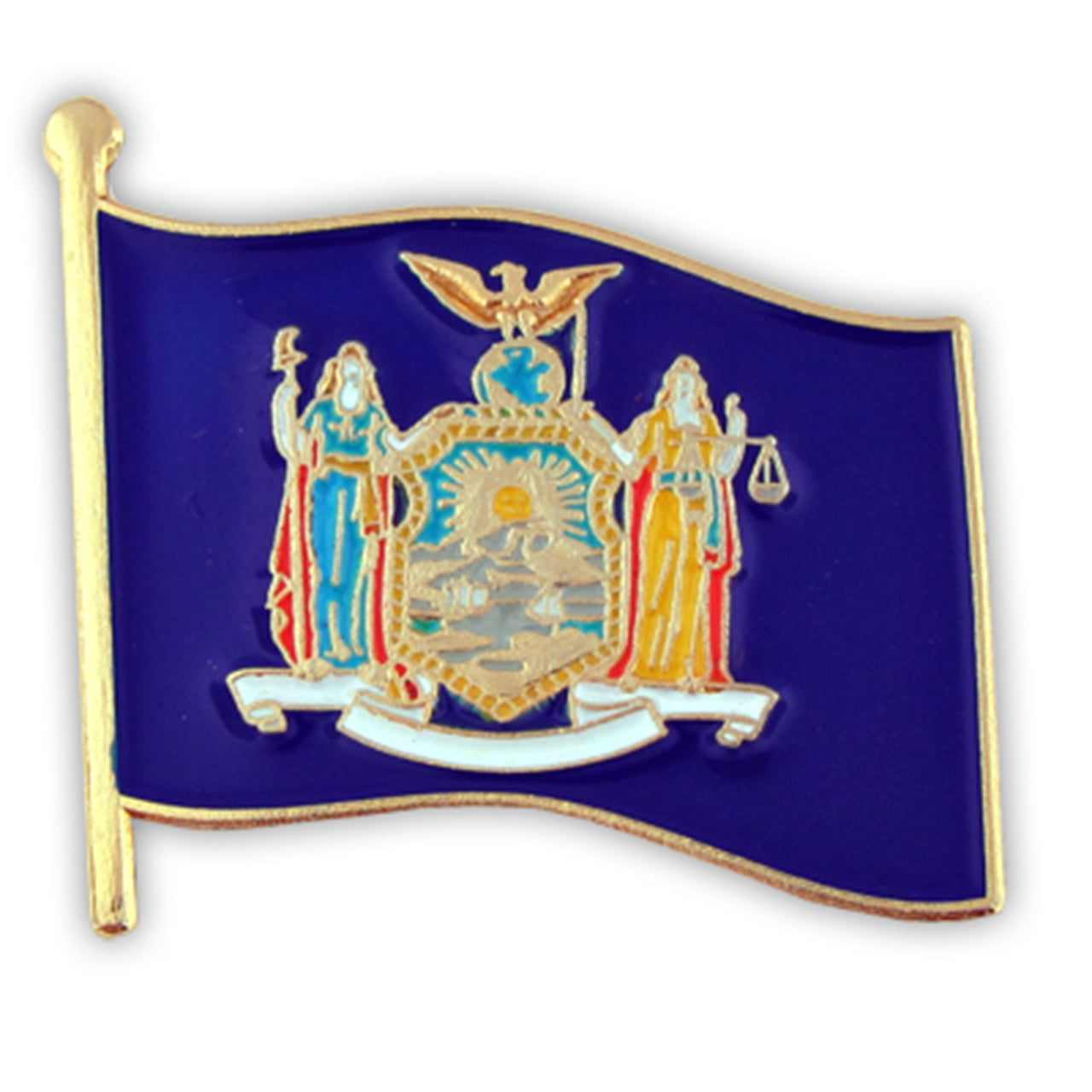 New York State Flag on 1" Lapel Pin