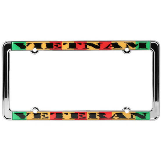 Vietnam Veteran (Campaign Ribbon) Thin Rim Chrome License Plate Frame