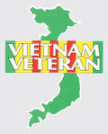 Vietnam Veteran on Campaign Ribbon over Green Vietnam Map 4x5" Decal