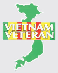 Vietnam Veteran on Campaign Ribbon over Green Vietnam Map 4x5" Decal
