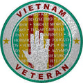 Vietnam Campaign Ribbon with Vietnam Wall Memorial 4" Round Prism Sticker