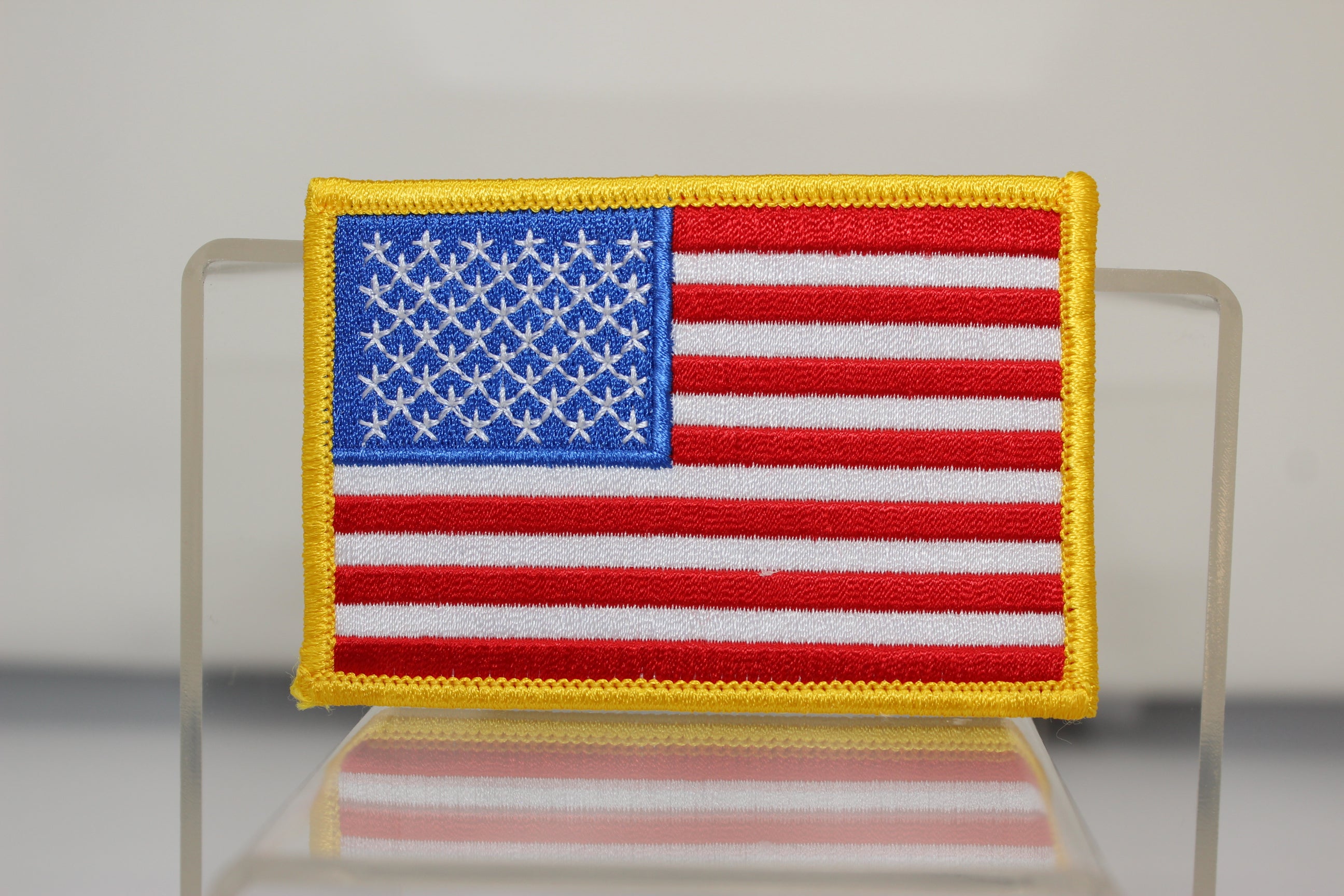 American Flag with Gold Trim 2.5 x 3.5" Patch