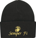 Marine Corp EGA Semper FI  DEMB on Black Watch Cap