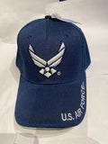 Air Force Ball Cap- Navy Blue, Writing on Lid