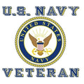 U.S. Navy Veteran with Navy Crest 3.75"x3.5" Decal