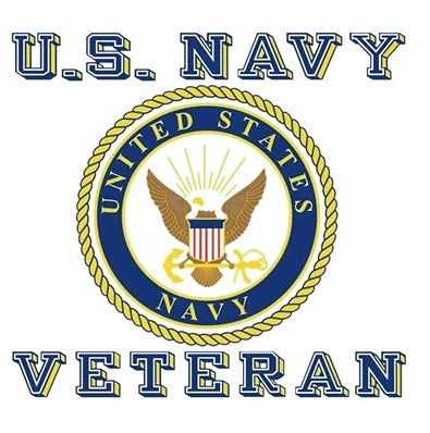 U.S. Navy Veteran with Navy Crest 3.75"x3.5" Decal
