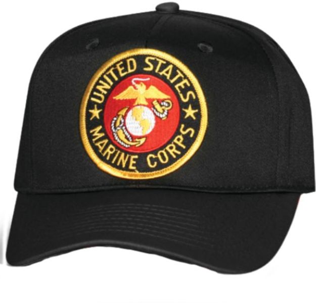 United States Marine Corps Patch Black Ball Cap
