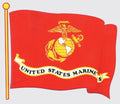 U.S. Marine Wavy Flag Decal 4.75"x4.25"