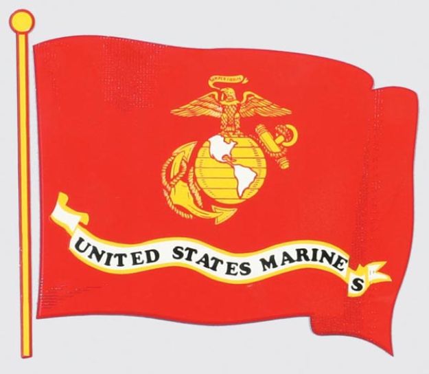 U.S. Marine Wavy Flag Decal 4.75"x4.25"