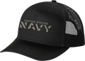 U.S. Navy Olive Thread Black Trucker Hat