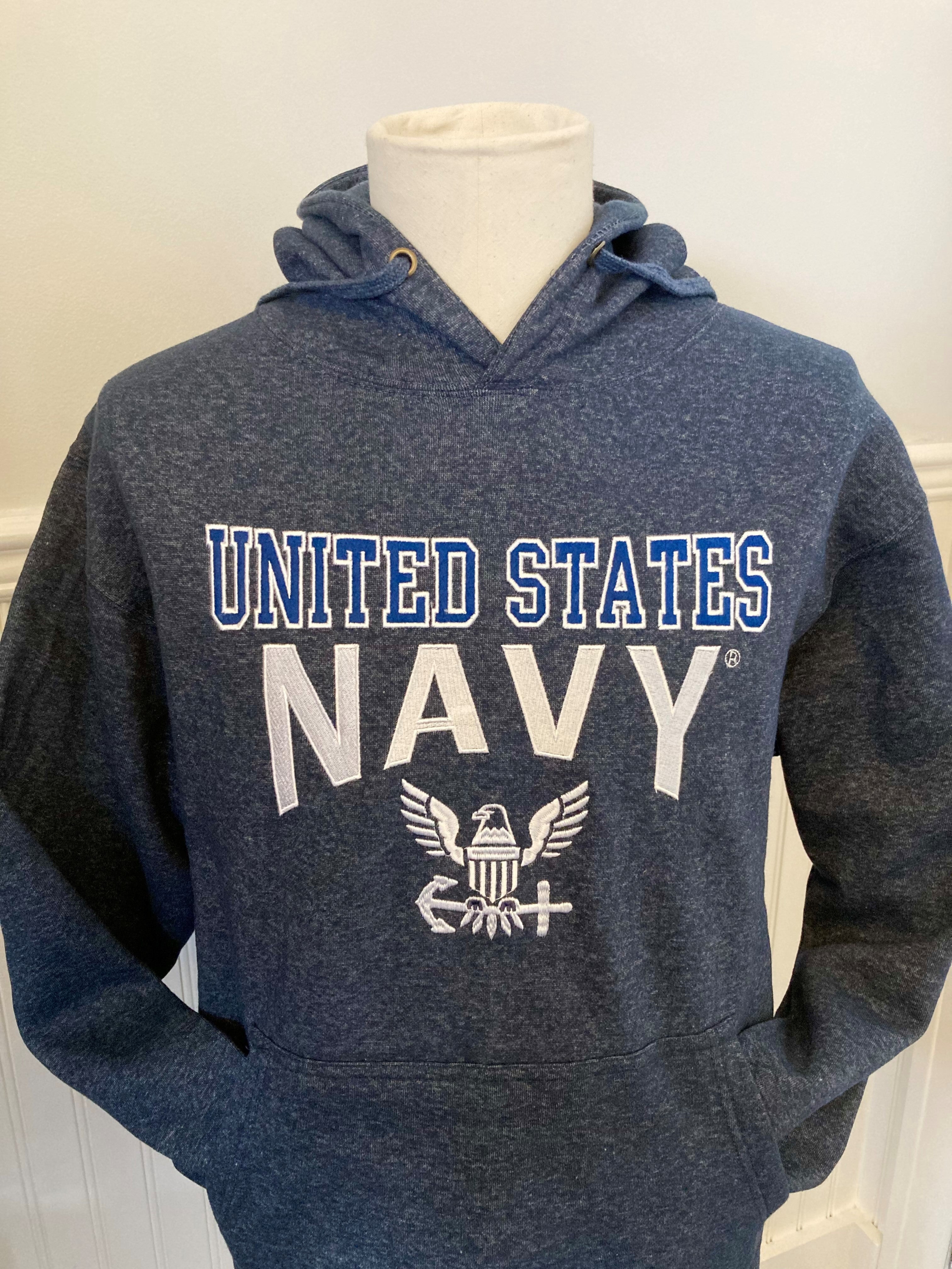 Pullover Hoodie, Navy Logo