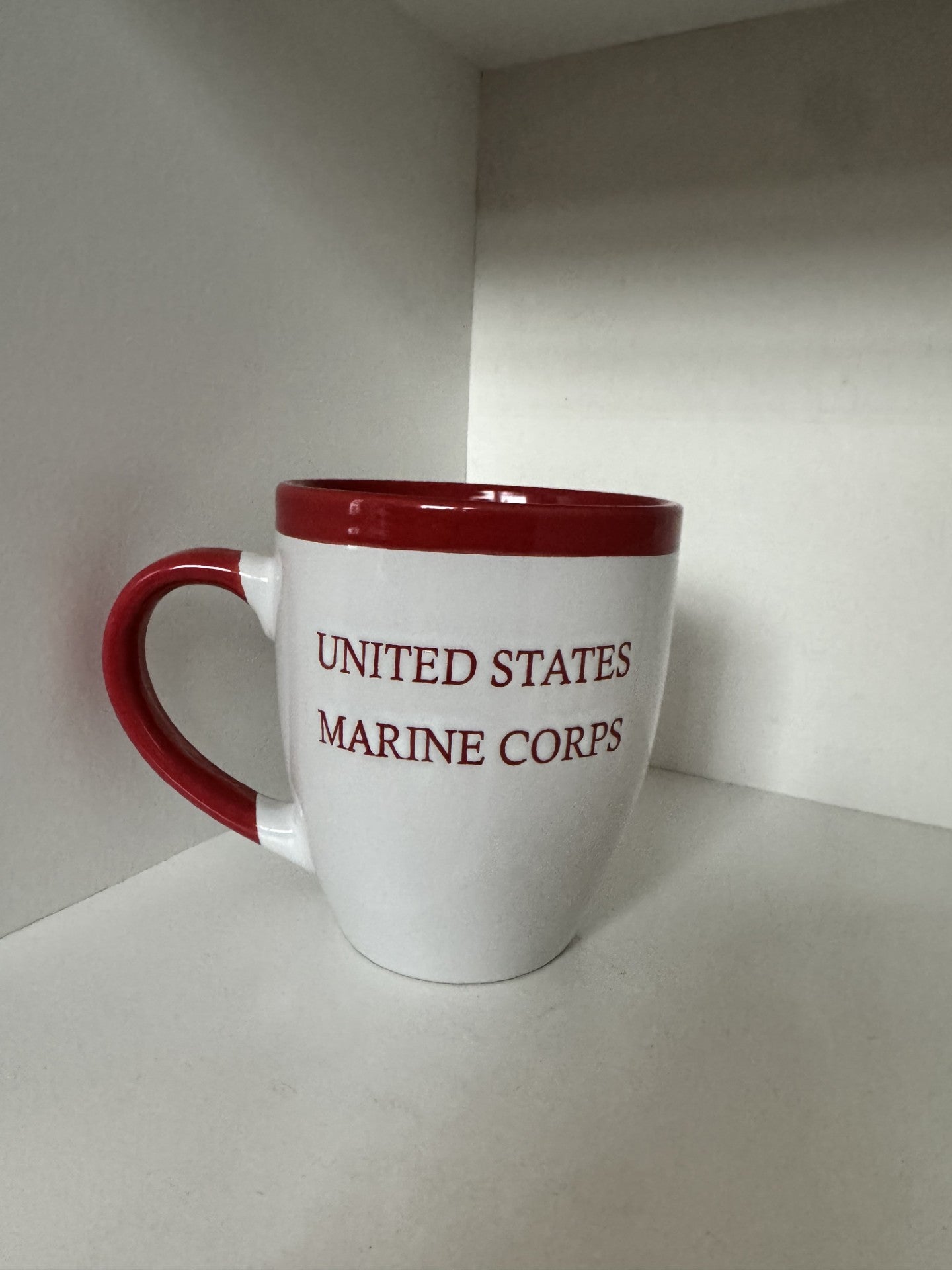 Marine Eagle Globe and Anchor White/Red 16oz Mug